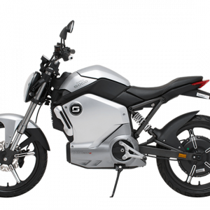 Moto électrique Super SOCO modèle TS, moteur bosch et batterie panasonic vitesse max de 45km/h pour une autonomie de 80 km gris